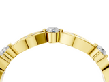 Yellow gold Marquise and Round Diamond Milgrain Band with Bezel Setting_27