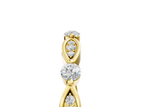 Yellow gold Marquise and Round Diamond Milgrain Band with Bezel Setting_28