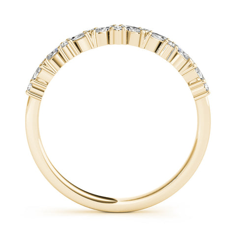 Yellow gold Marquise and Round Diamond Vine Eternity Band with Prong Setting 2