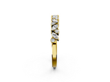Yellow gold Marquise and Round Diamond Vine Eternity Band with Prong Setting_88