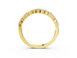 Yellow gold Marquise and Round Diamond Vine Eternity Band with Prong Setting_89