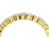 Yellow gold Marquise and Round Diamond Vine Eternity Band with Prong Setting_90