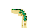 Yellow gold Marquise and Round Emerald Chevron Band with Prong Setting_11