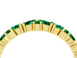 Yellow gold Marquise and Round Emerald Vine Eternity Band with Prong Setting_10