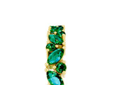 Yellow gold Marquise and Round Emerald Vine Eternity Band with Prong Setting_11
