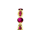 Yellow gold Marquise and Round Garnet Milgrain Band with Bezel Setting_11