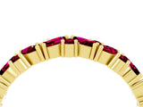 Yellow gold Marquise and Round Garnet Vine Eternity Band with Prong Setting_10