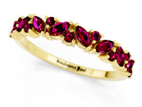 Yellow gold Marquise and Round Garnet Vine Eternity Band with Prong Setting_7