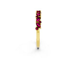 Yellow gold Marquise and Round Garnet Vine Eternity Band with Prong Setting_8