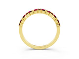Yellow gold Marquise and Round Garnet Vine Eternity Band with Prong Setting_9