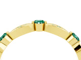 Yellow gold Marquise and Round Green Sapphire Milgrain Band with Bezel Setting_10