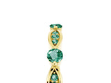 Yellow gold Marquise and Round Green Sapphire Milgrain Band with Bezel Setting_11