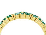 Yellow gold Marquise and Round Green Sapphire Vine Eternity Band with Prong Setting_10