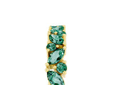 Yellow gold Marquise and Round Green Sapphire Vine Eternity Band with Prong Setting_11