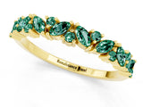 Yellow gold Marquise and Round Green Sapphire Vine Eternity Band with Prong Setting_7