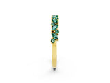 Yellow gold Marquise and Round Green Sapphire Vine Eternity Band with Prong Setting_8