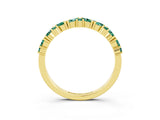 Yellow gold Marquise and Round Green Sapphire Vine Eternity Band with Prong Setting_9