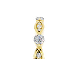 Yellow gold Marquise and Round Moissanite Milgrain Band with Bezel Setting_11