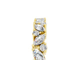 Yellow gold Marquise and Round Moissanite Vine Eternity Band with Prong Setting_11