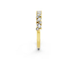 Yellow gold Marquise and Round Moissanite Vine Eternity Band with Prong Setting_8