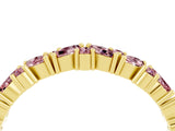 Yellow gold Marquise and Round Morganite Vine Eternity Band with Prong Setting_10