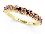 Yellow gold Marquise and Round Morganite Vine Eternity Band with Prong Setting_7