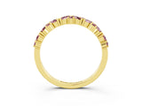 Yellow gold Marquise and Round Morganite Vine Eternity Band with Prong Setting_9