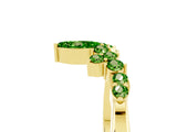 Yellow gold Marquise and Round Peridot Chevron Band with Prong Setting_11