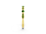 Yellow gold Marquise and Round Peridot Milgrain Band with Bezel Setting_8