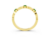 Yellow gold Marquise and Round Peridot Milgrain Band with Bezel Setting_9