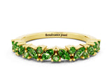 Yellow gold Marquise and Round Peridot Vine Eternity Band with Prong Setting_6