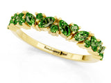 Yellow gold Marquise and Round Peridot Vine Eternity Band with Prong Setting_7