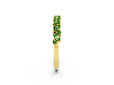 Yellow gold Marquise and Round Peridot Vine Eternity Band with Prong Setting_8