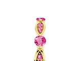 Yellow gold Marquise and Round Pink Sapphire Milgrain Band with Bezel Setting_11