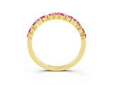 Yellow gold Marquise and Round Pink Sapphire Vine Eternity Band with Prong Setting_21