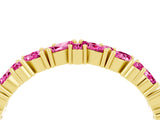 Yellow gold Marquise and Round Pink Sapphire Vine Eternity Band with Prong Setting_22