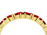 Yellow gold Marquise and Round Ruby Vine Eternity Band with Prong Setting_10