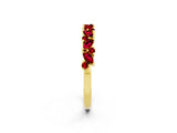 Yellow gold Marquise and Round Ruby Vine Eternity Band with Prong Setting_8