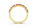 Yellow gold Marquise and Round Ruby Vine Eternity Band with Prong Setting_9