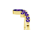 Yellow gold Marquise and Round Tanzanite Chevron Band with Prong Setting_11