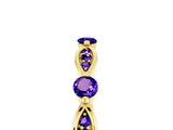 Yellow gold Marquise and Round Tanzanite Milgrain Band with Bezel Setting_11