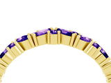 Yellow gold Marquise and Round Tanzanite Vine Eternity Band with Prong Setting_10