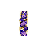 Yellow gold Marquise and Round Tanzanite Vine Eternity Band with Prong Setting_11