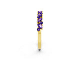 Yellow gold Marquise and Round Tanzanite Vine Eternity Band with Prong Setting_8