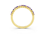 Yellow gold Marquise and Round Tanzanite Vine Eternity Band with Prong Setting_9
