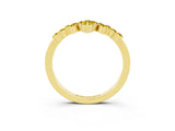Yellow gold Marquise and Round Yellow Sapphire Chevron Band with Prong Setting_21