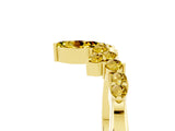 Yellow gold Marquise and Round Yellow Sapphire Chevron Band with Prong Setting_23