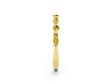 Yellow gold Marquise and Round Yellow Sapphire Milgrain Band with Bezel Setting_8