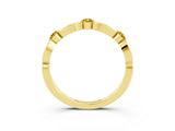 Yellow gold Marquise and Round Yellow Sapphire Milgrain Band with Bezel Setting_9