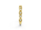 Yellow gold Milgrain Bezel Set Pear and Round Diamond Eternity Band_11